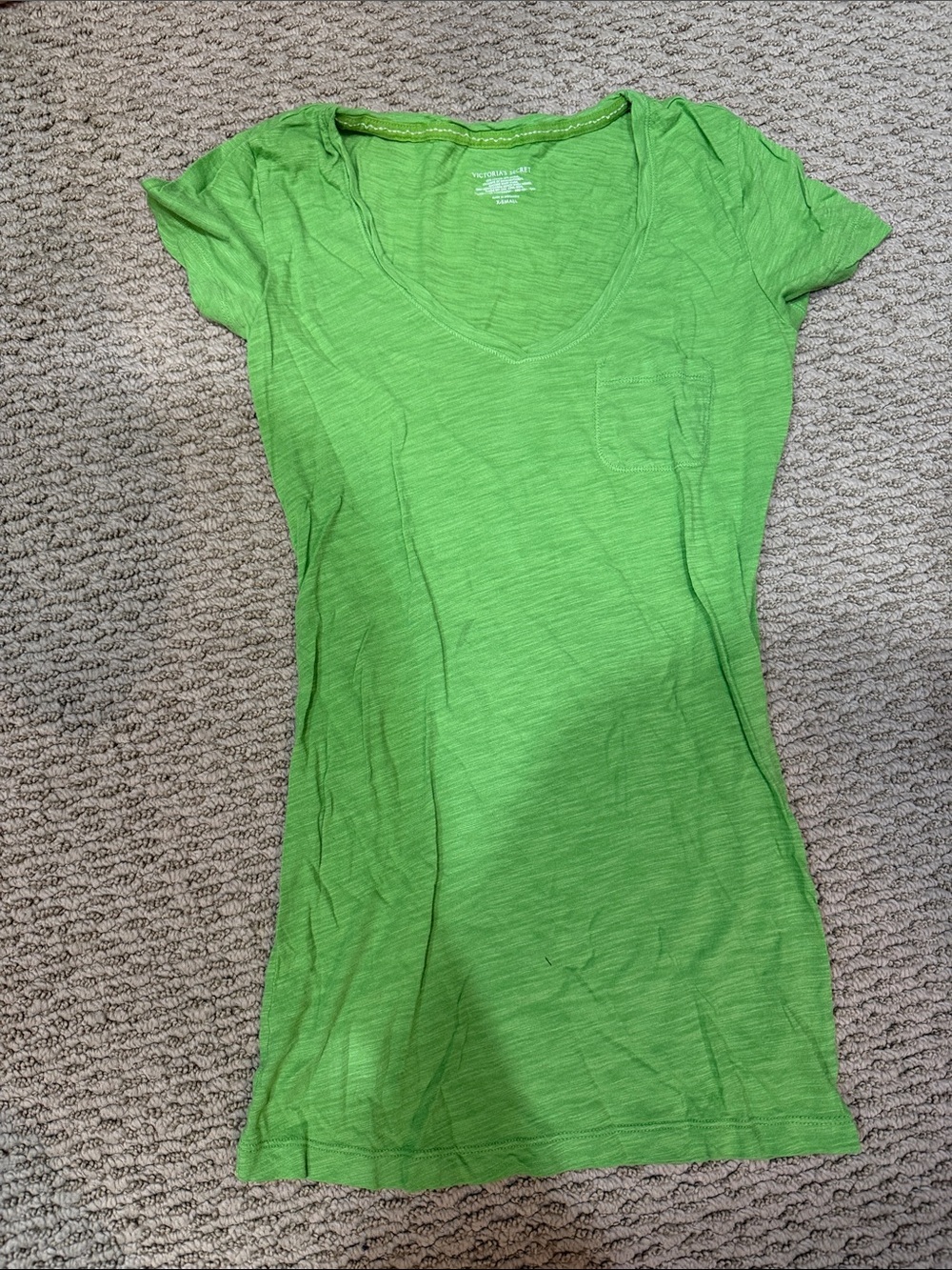 Victoria's Secret Lime Green V-Neck Short Sleeve Tee